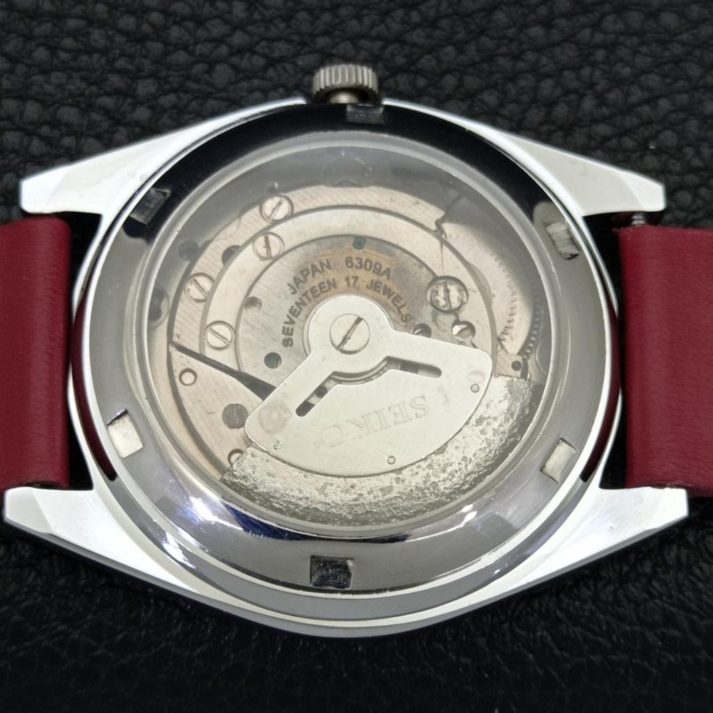 АВТОМАТИЧЕСКИЕ 6309A ВИНТАЖНЫЕ ВОССТАНОВЛЕННЫЕ SEIKO 5 ЯПОНИЯ МУЖСКИЕ ЧАСЫ С КРАСНЫМ ЦИФЕРБЛАТОМ a701710-5