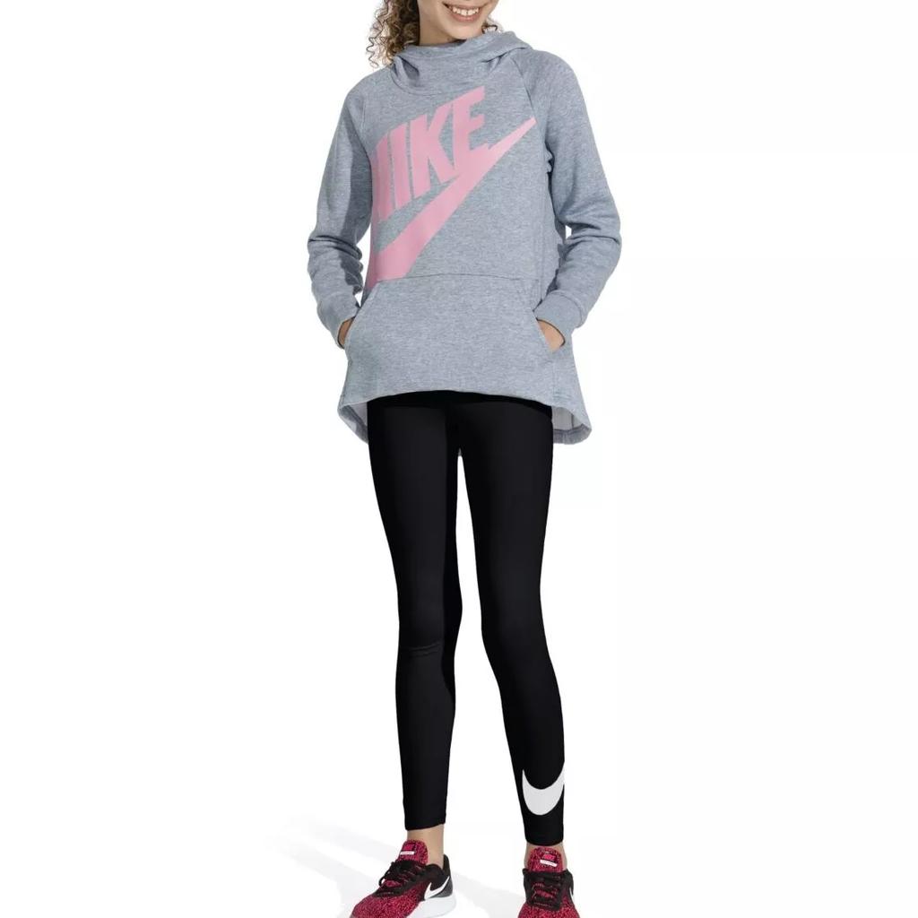 Nike Леггинсы с принтом логотипа, облегающие повседневные детские леггинсы черного цвета AR4076-010