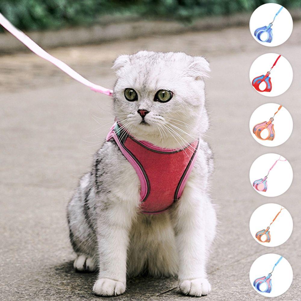 Medium Dog Adjustable Soft Dog Leash Breathable Pets Vest Cat Accessories Cat Collar Cat Harness