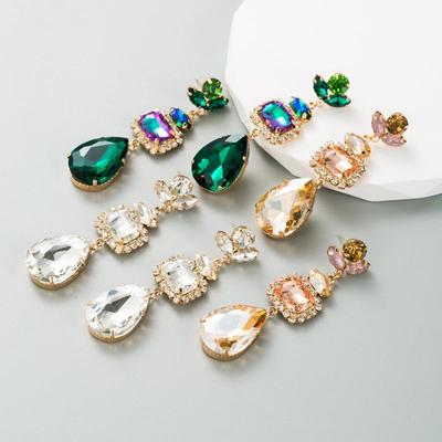 Женские серьги из сплава с инкрустацией, цветные, геометрические, креативные, темпераментные, серьги высокого качества