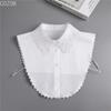 Fashion Women's Embroidery Shirt Fake Collar Removable Mujer Faux Cols White Sweater False Collar Lapel Shirt Blouse Detachable
