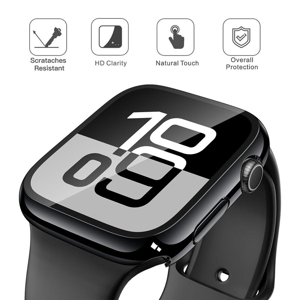 Защитная пленка для корпуса Apple Watch 11 10 42 мм 46 мм Аксессуары Покрытие Жесткий ПК Бампер+Закаленное Стекло Чехол iWatch Серии 11