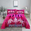 Красные охотники на демонов K-pop Набор простыней 3D-принт Простыня с наволочкой Постельное белье Размер кинг, квин