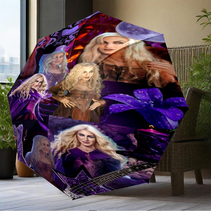 Halloween witches Umbrella Folding umbrella, automatic umbrella 8-Frame for Travel, camping Use Gift for Halloween Christmas