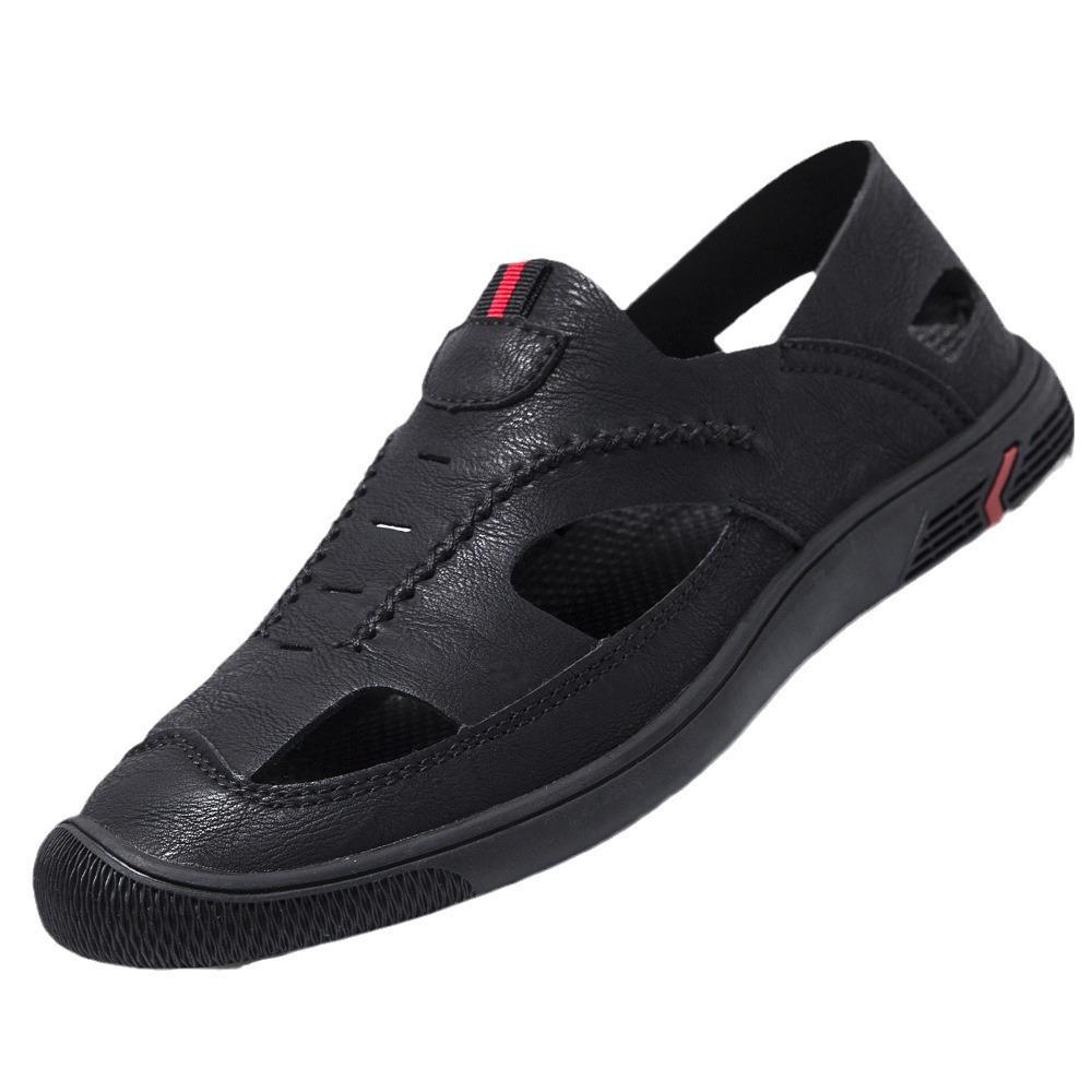 Сандалии мужские полые, летние, новые, мужская обувь, дышащая, толстая подошва, мягкая подошва, легкая, повседневная, для прогулок, обувь с дырками, обувь для вождения