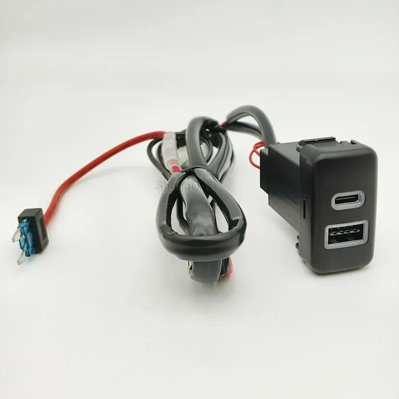 Автомобильное зарядное устройство с быстрой зарядкой QC3.0 USB PD Адаптер-розетка для зарядки телефона для Toyota FJ Cruiser Prado LC120 Аксессуары