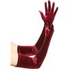 55CM Women Golden Velvet Long Autumn Winter Warm Black Evening Dress Etiquette Gloves Retro Style Banquet Accessories Elasticity