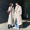 Windbreaker Men's Mid-length Autumn Korean Style Trendy Loose High-end Knee-high Coat Double-breasted Coat