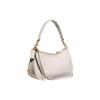 Coach Кэри 28 Однотонная Сумка на Плечо Crossbody с Молнией и Металлической Пряжкой, Классическим Логотипом C, Кожаной Текстурой 'Галька', Большая Женская Сумка, Белая CC437-B4HA
