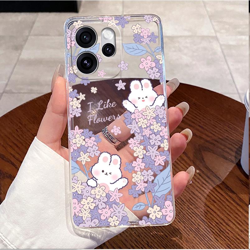 Для Oppo Reno 15 Pro Max 5G Чехол Прозрачный Роскошный Милый Любовь Кролик Забавный ТПУ Мягкий Силиконовый Чехол Для Oppo Reno 15ProMax Задняя Крышка
