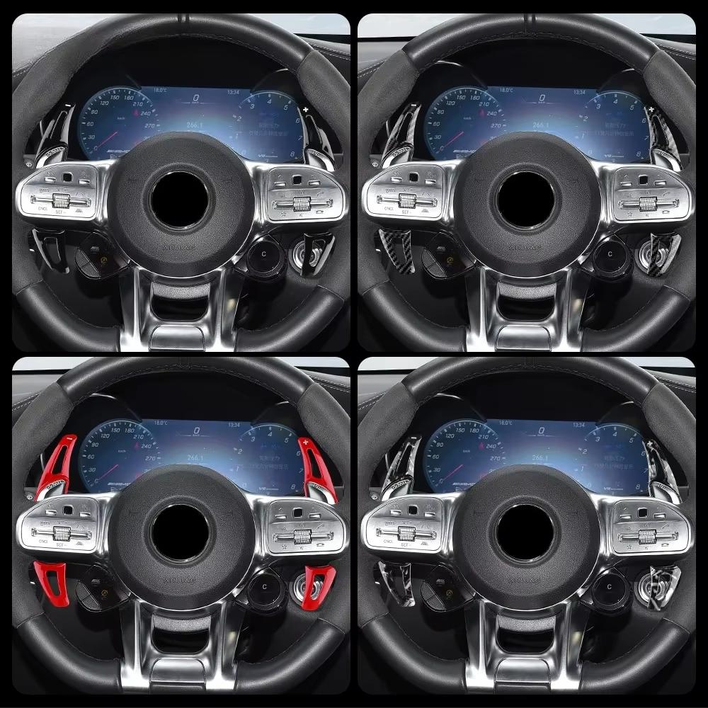 Car Steering Wheel Shift Paddle Shifter Extended Carbon Fiber ABS AMG for Mercedes-Benz AMG CLA GLA GLC GLS GLE 2016-2023 Car