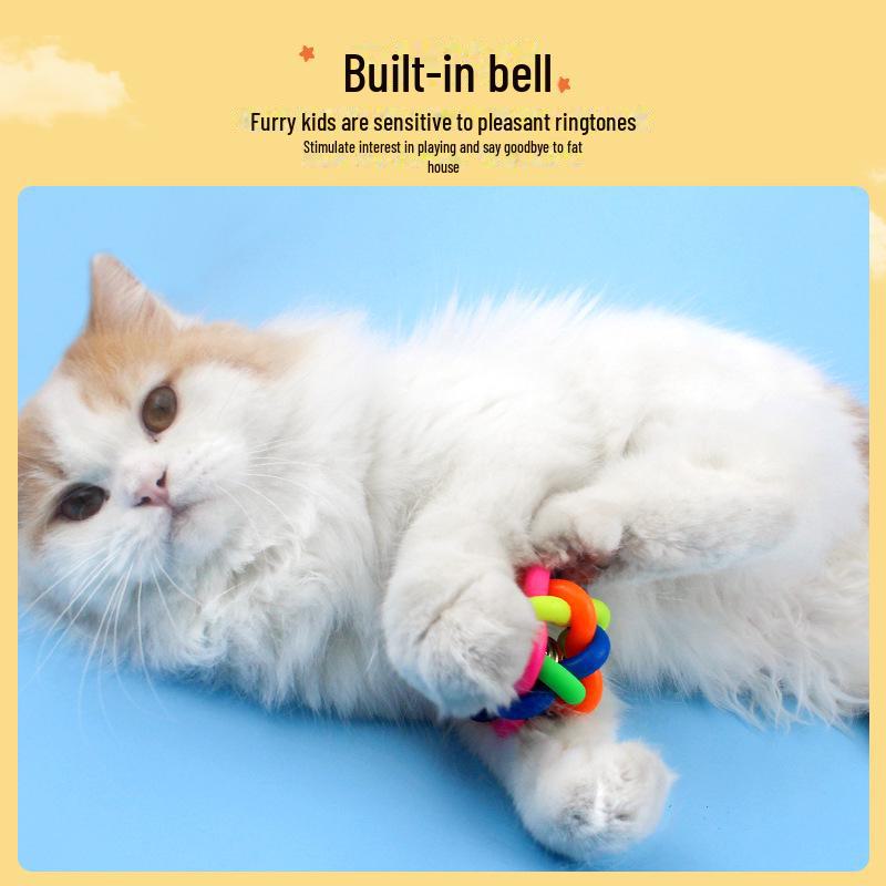 "Teddy Bear Pet Toys: Colorful Bell Balls for Dogs & Cats"