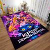 Ковер в мультяшном стиле с изображением Охотника на демонов из K-pop, с яркими цветами и дизайном, подходит для использования в качестве противоскользящего коврика для гостиной, спальни, диванов