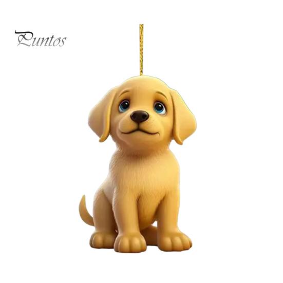 Подвесное украшение для автомобиля, симпатичная собачка, подвеска для зеркала заднего вида с шнурком, простая в установке акриловая подвеска для автомобильного зеркала