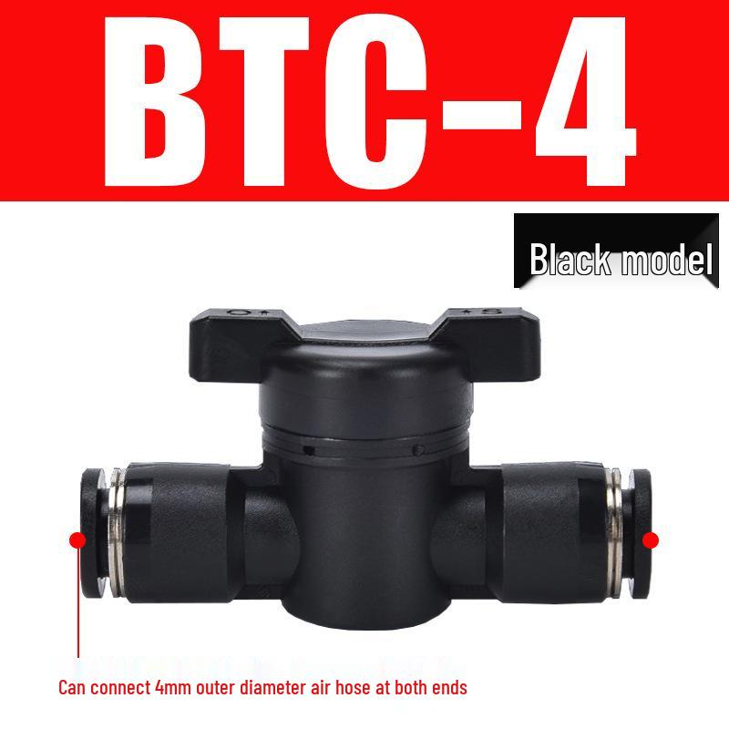 Pneumatic BUC-6-10 Hand Valve: 8mm Air Hose, 12mm Manual Straight Valve with Quick Connect Fitting