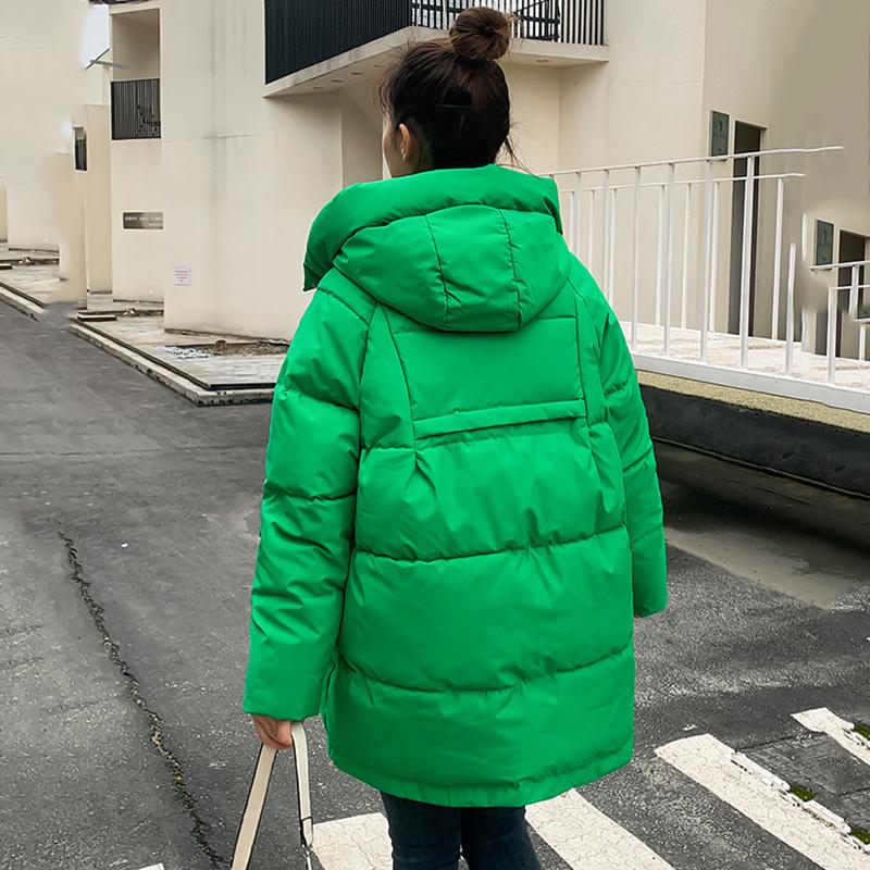 Autumn Winter Thicken Warm Parka Women Casual Sweety Solid Color Big Pocket Loose Short Hooded Coat Jackets Outwear