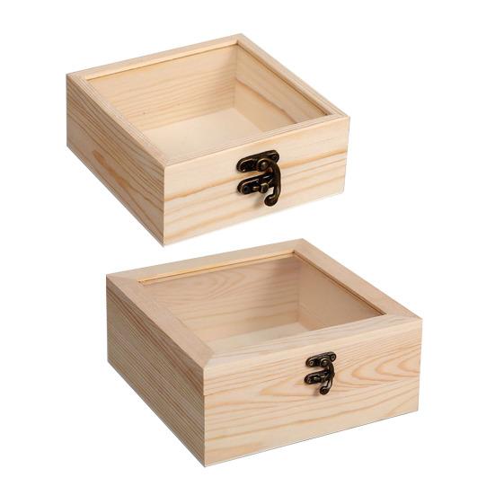 Lockable Decorative Wooden Storage Box Craft Souvenir DIY Organizer Removable Tray Dividers Gift Storage Container
