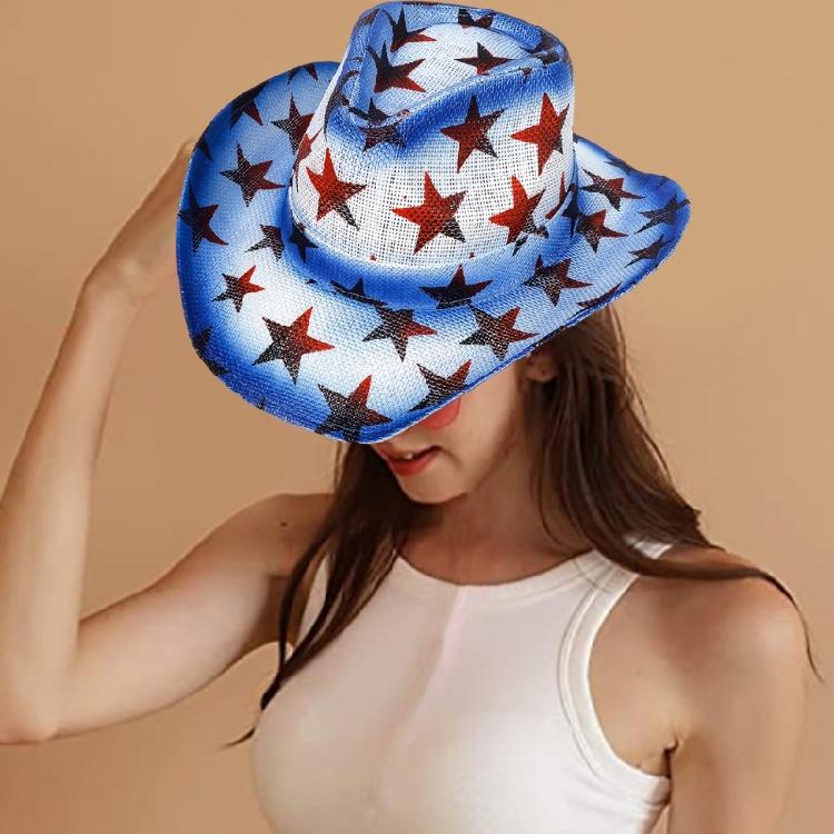 Шляпа ковбоя с широкими полями Julycostume Шляпа диско для вечеринки, сцены, танцев