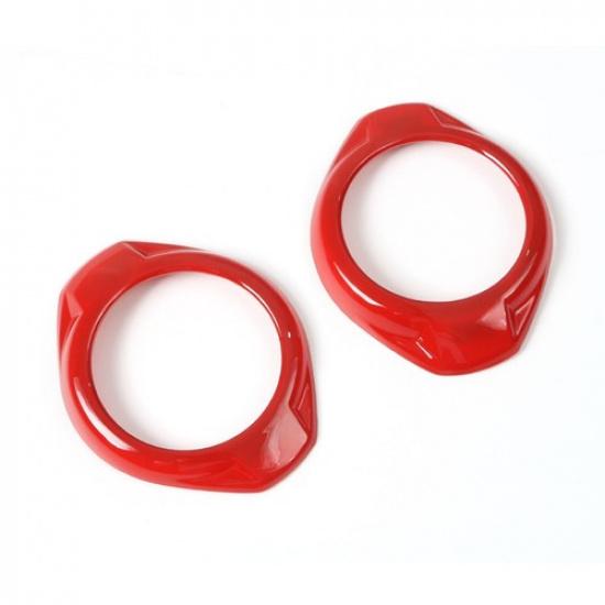 Fit For Jeep Wrangler JK 2015-2018 ABS Red Dashboard Speaker Cover Trim 2PCS