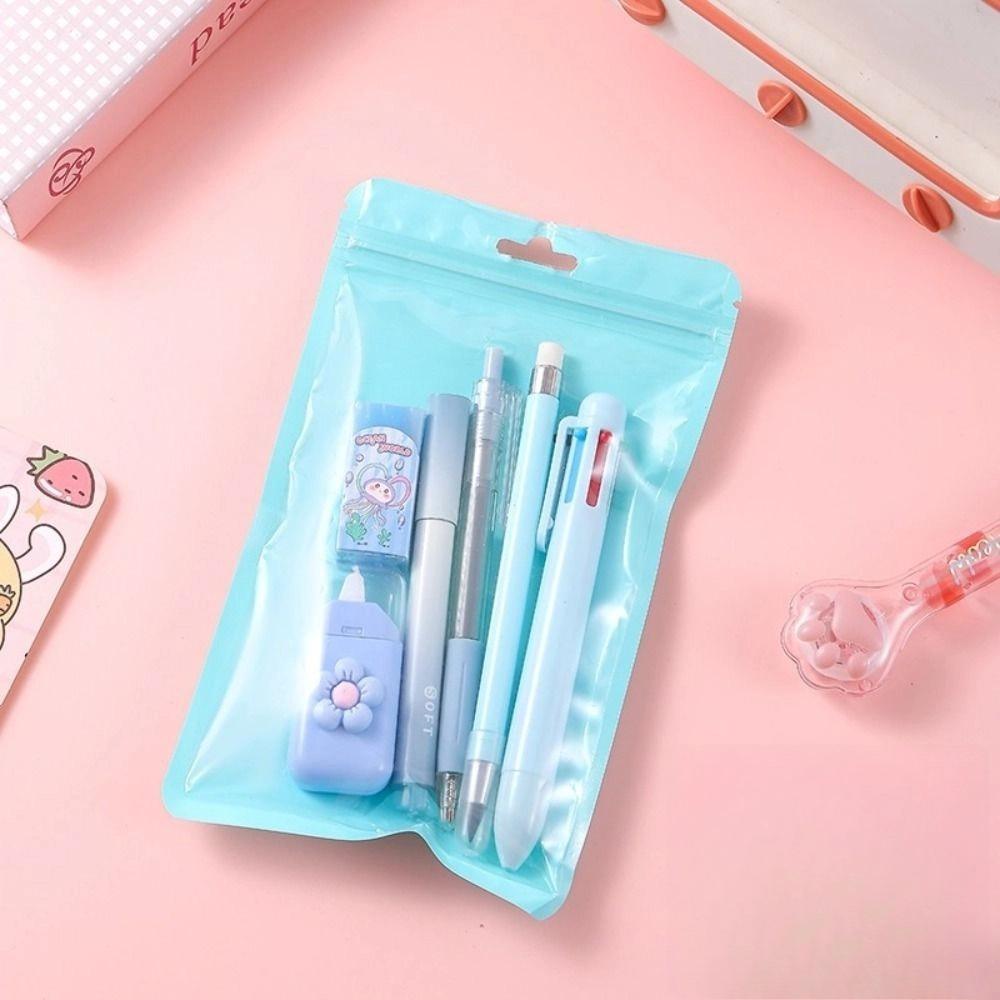 Cartoon Stationery Set Cute Pencil Eraser Correction Tape Ball-point Pen School Office Writing Supplies Gift Stationery