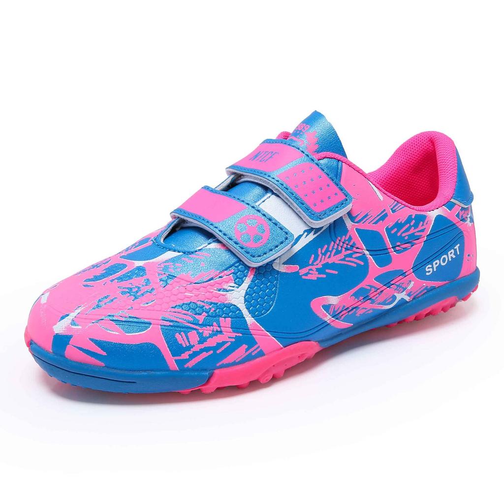 Children's Football Shoes Velcro Sneakers Leather Foot Broken Nails Tf Long Nails AG Boys Girls Youth Training Shoes Primary School Students