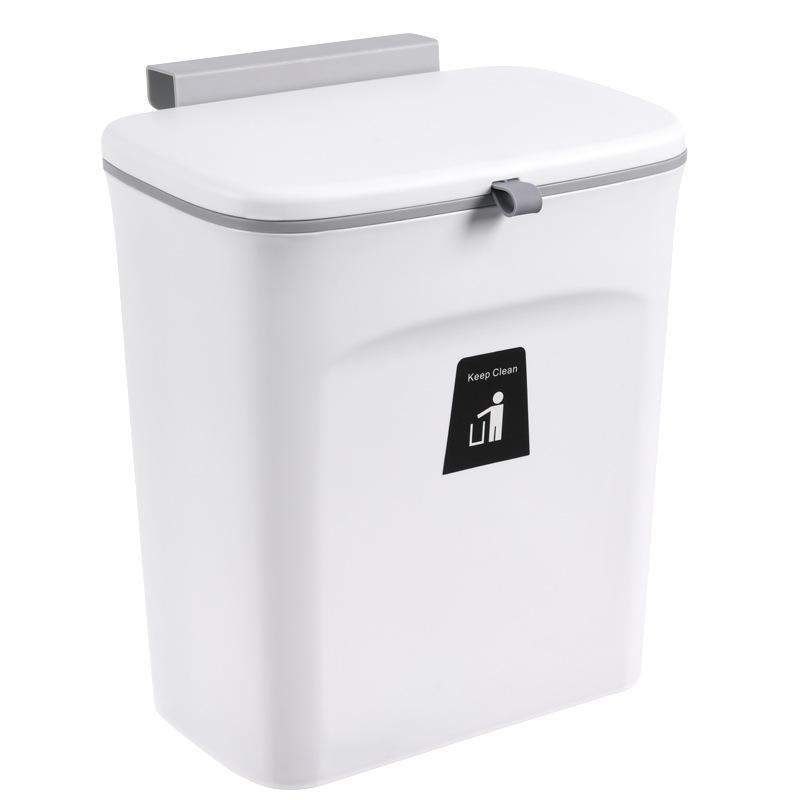 7/9L Kitchen Hanging Trash Can For Kitchen Cabinet Door Wall Mounted Recycling Garbage Basket with Lid Kitchen Accessories