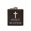 168ML Cross Pattern Holy Water Bottle Black Hip Flask Stainless Steel Hip Flask Hip Flask Alcohol Whiskey Hip Flask Screw Cap