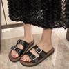 Flat Slippers Women Slippers Luxury Indoor Bottom Non Slip Cork Slippers Women's Beach Outdoor Home Flip Flops Sandals 2024