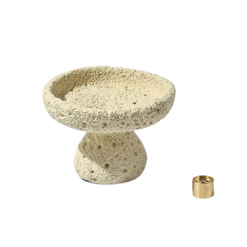 Concrete Texture Cement Incense Burners Moon Surface Design with 9 Holes Incense Stick Stand Decorative Multi-functional