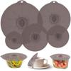 Silicone Pot and Pan Lids - Food and Bowl Covers, Food Safe, BPA-Free, Silicone Bowl Cover, Microwave Cover (Gray)