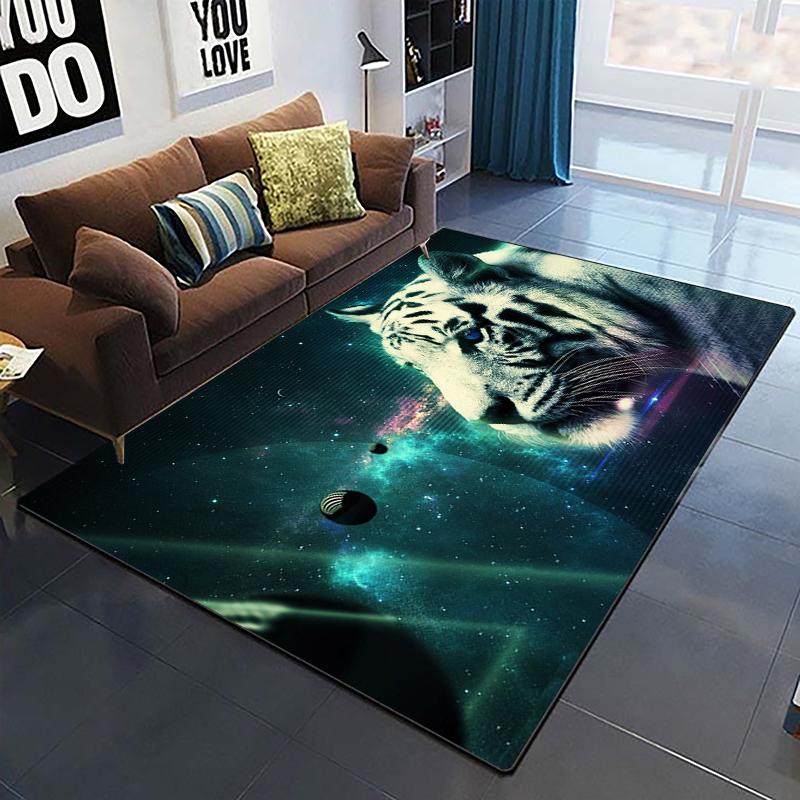 Art Domineering Tiger 3d Print Carpets For Living Room Bedroom Decor Carpet Soft Home Bedside Floor Mat Play Area Rugs Carpet
