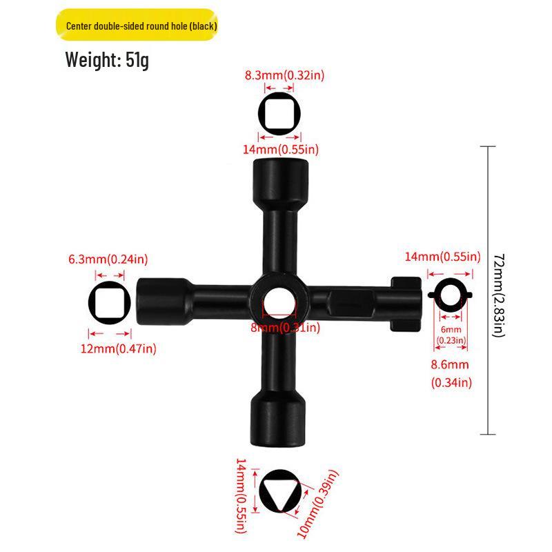 Многофункциональный треугольный ключ для электрических шкафов, лифтов, крестовых ключей и клапанов водомеров