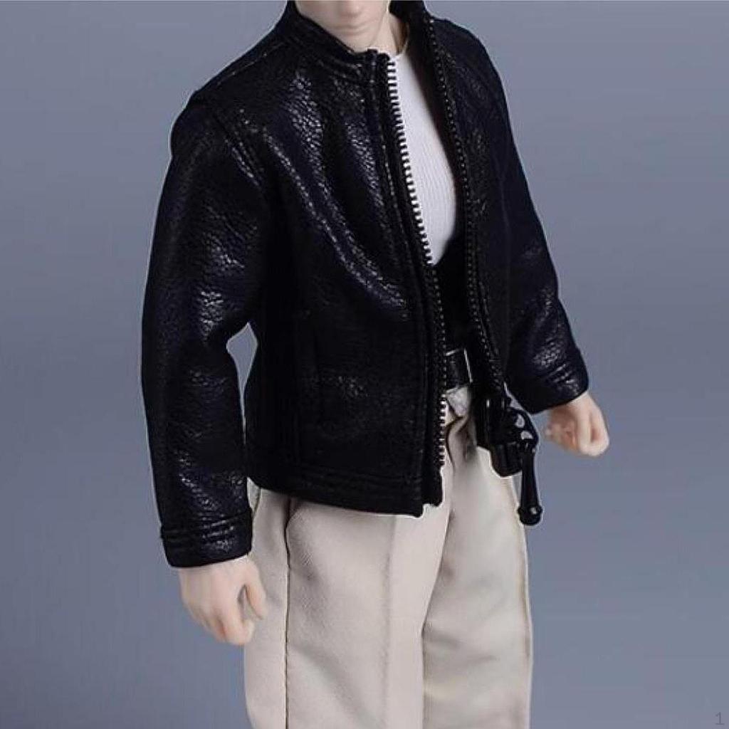 1/12 PU кожаный пиджак костюм, миниатюрная одежда ручной работы кукольная одежда для 6-дюймовых фигурок боди платье