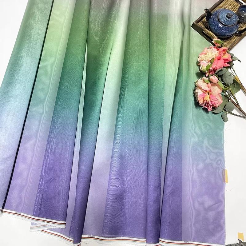 100x150cm Bark Wrinkled Thin Gradient Glitter Fabric for Dress Skirts Stage Costumes Sewing Glossy Needlework Decorative Cloth