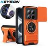 KEYSION Магнитный чехол для телефона Xiaomi POCO M8 5G M8 Pro 5G Защита камеры со сдвижной крышкой Вертикальная подставка Кольцо Ударопрочная задняя крышка