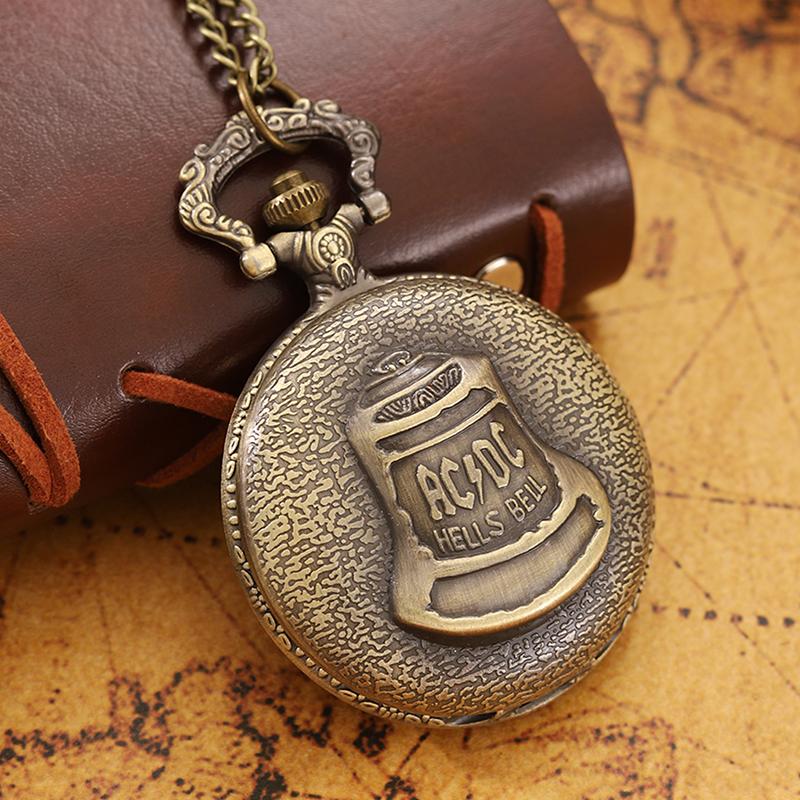 Антикварные карманные часы в стиле стимпанк, бронзовые часы с колокольчиком ада, кварцевые карманные часы, ожерелье, подвеска, часы-брелок-цепочка, идеальный выбор для подарков для мужчин и женщин