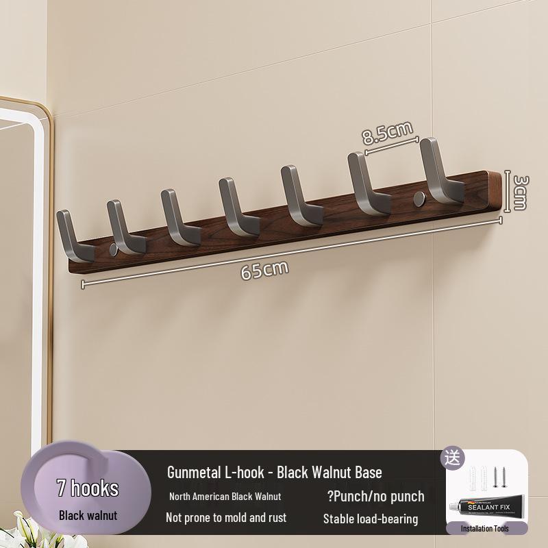 Настенный крючок из орехового дерева для полотенец и одежды, не требует сверления