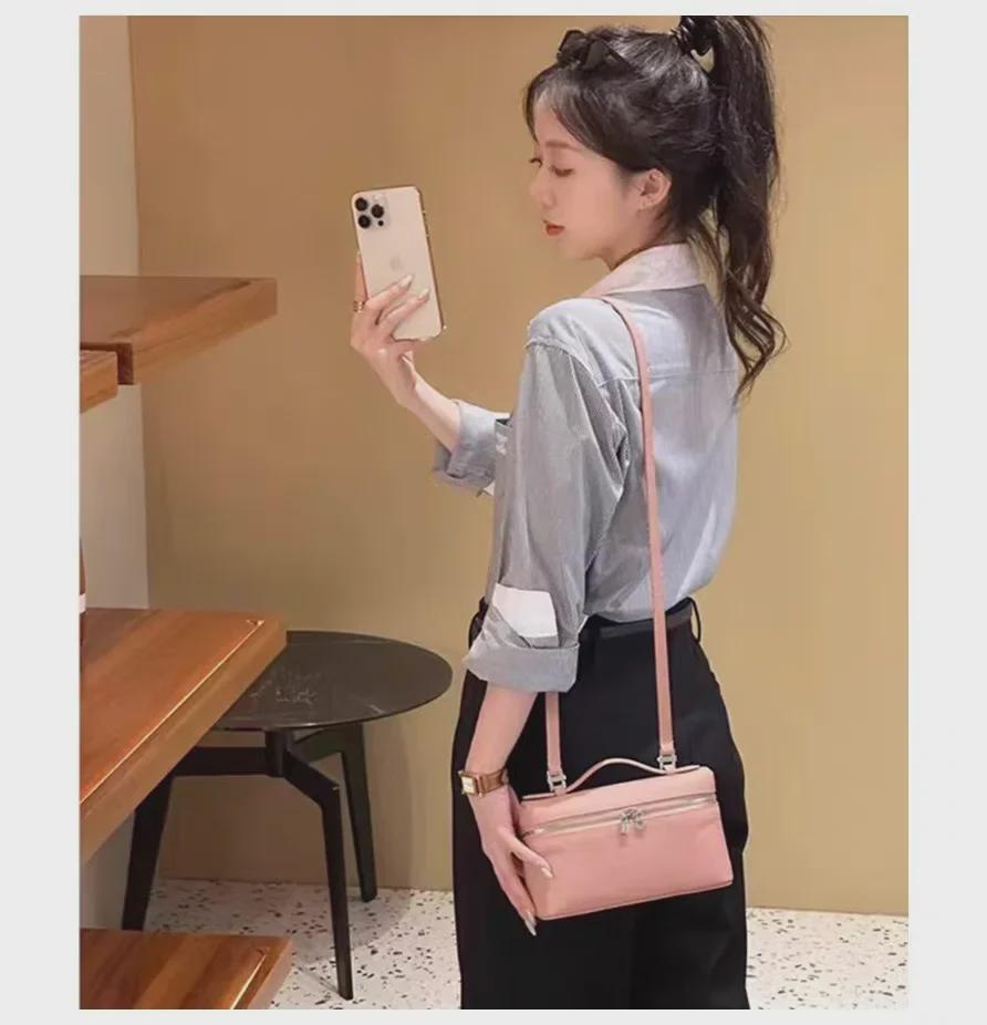 2024 женская сумка через плечо и на плечо из натуральной кожи с зернистой кожей личи - модная сумка и косметичка