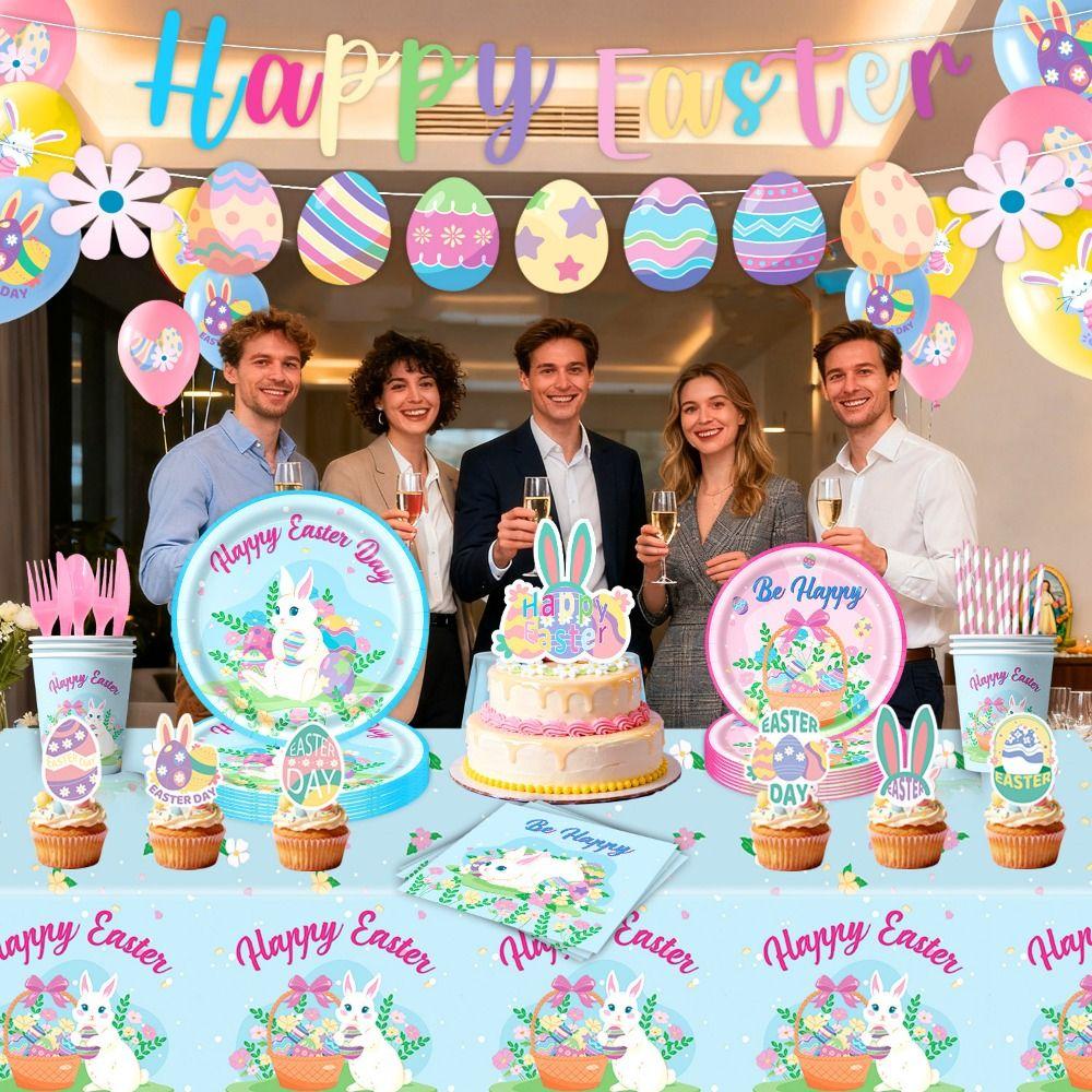 Creative Easter Party Decorations Rabbit Spiral Hanger Happy Easter Decor Cute DIY Easter Theme Decor Birthday Party