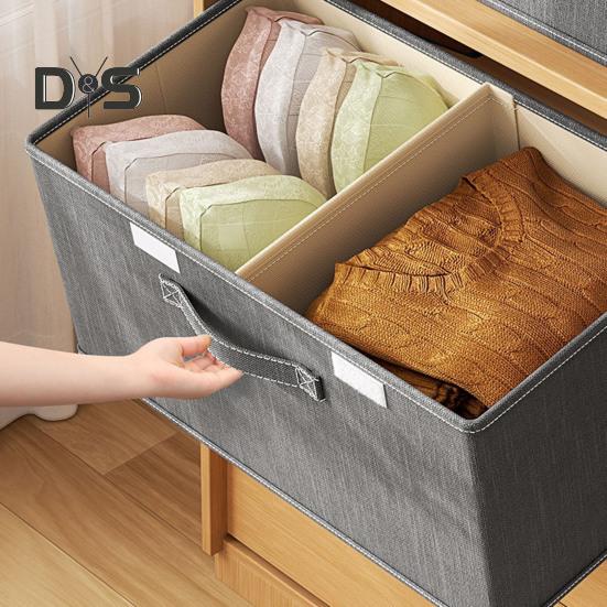 Ящик для хранения одежды с пылезащитной крышкой, складная конструкция, большая вместимость, корзина для хранения игрушек и одеял с усиленными ручками