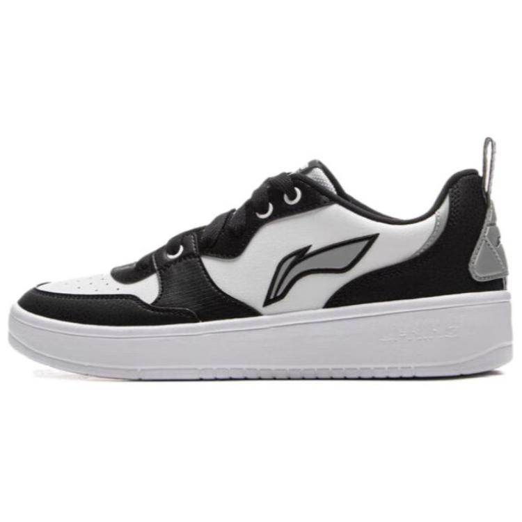 Li Ning Lightweight Trendy Simple Non-Slip Wear-Resistant Low-Top Skate Shoes Unisex Sneaker Black White AGCV061-2