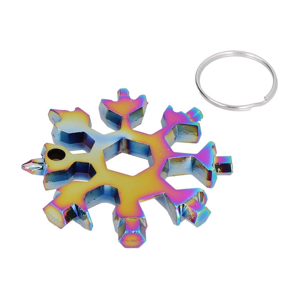 Многофункциональный инструмент «Снежинка» из нержавеющей стали 18 в 1, шестигранный ключ с брелоком, разноцветный