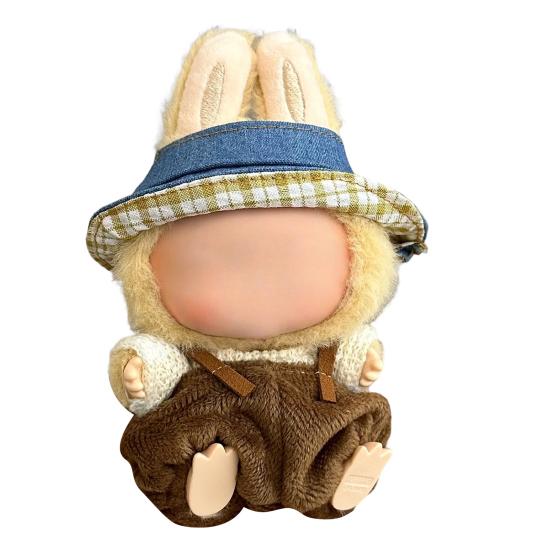 Комплект одежды для куклы 17 см Шляпа Комбинезон Наряд для куклы Одежда для игры Модные аксессуары для легкого одевания