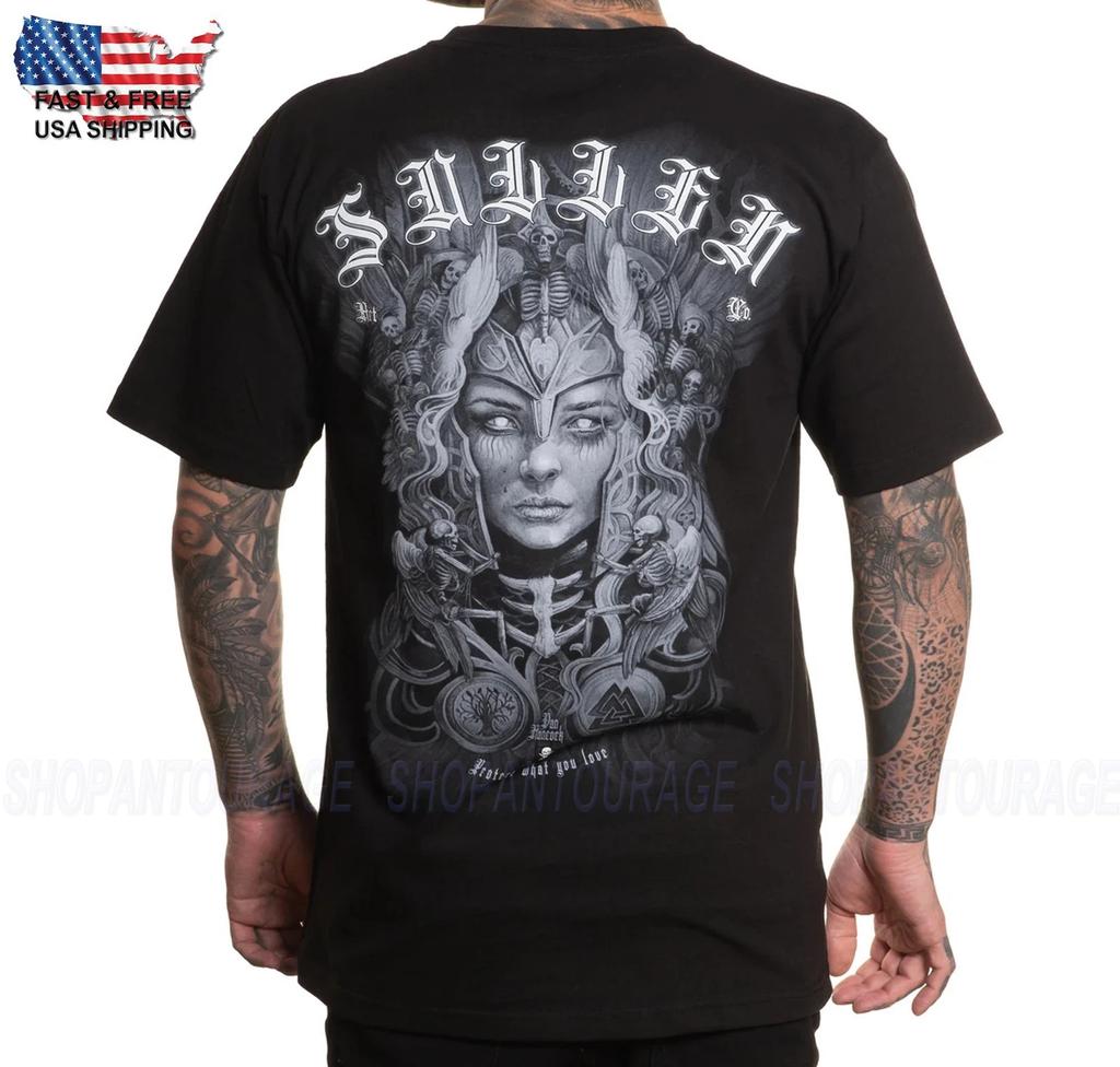 Sullen Art Collective Valkyrie Стандартный крой SCM7350 Короткий рукав Мужская футболка Новые поступления Весна/Лето Обычный крой Повседневная Мужская