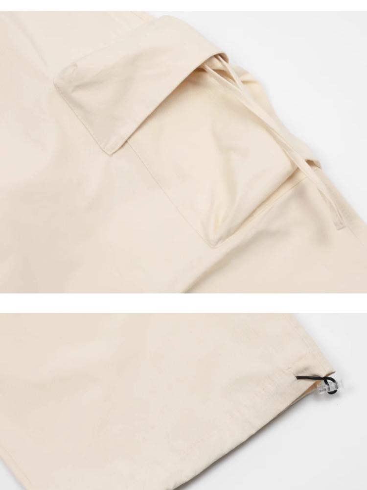 Бежевые брюки-карго женские в стиле Харадзюку в стиле хип-хоп Y2K винтажная уличная одежда оверсайз широкие брюки-парашюты женская корейская мода