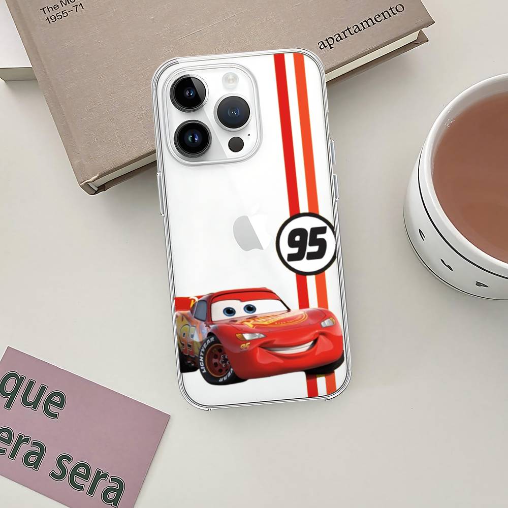 Чехол для телефона Cars L-Lightning M-McQueen Мягкий прозрачный чехол для IPhone 17 16 15 14 13 12 11 Pro Max Mini Plus Ударопрочный чехол