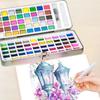 With Carrying Case Solid Watercolor Pigment 50/72Colors Palette Set for Artists Painting