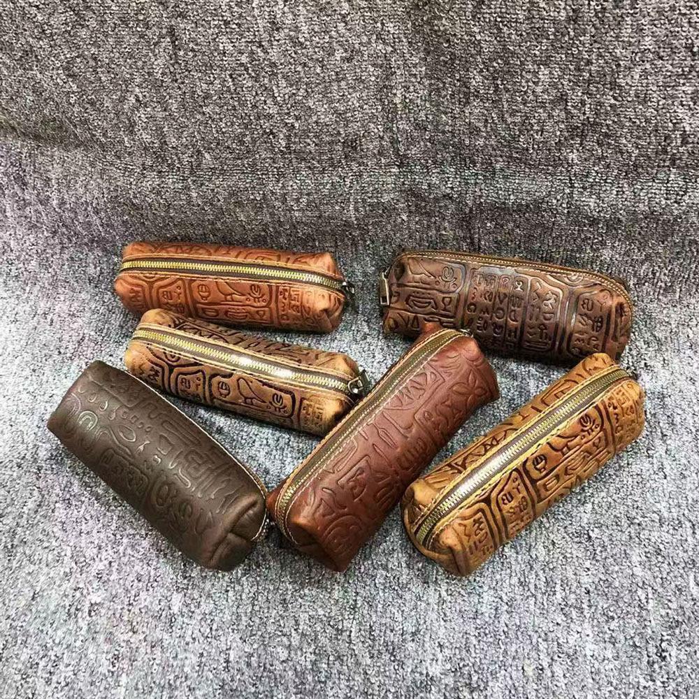 Сумка для хранения из натуральной кожи, сумка на молнии, пенал, дамская сумочка, коровья кожа Crazy Horse, ретро-сумка с тиснением Oracle, сумка для мелочи