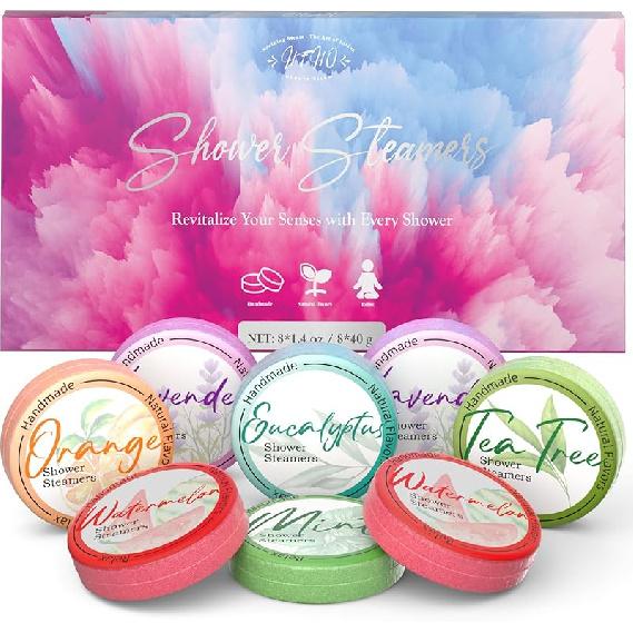 Shower Steamers Aromatherapy 8 Pack - Gifts for Women, Shower Bombs with Essential Oils, Self Care and Stress Relief Stocking Stuffers, Relaxation