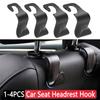 1-4Pcs Car Seat Headrest Hook Plastic Mobile Phone Holder S-Type Car Clips Front Seat Headrest Organizer Holder Car Accessories